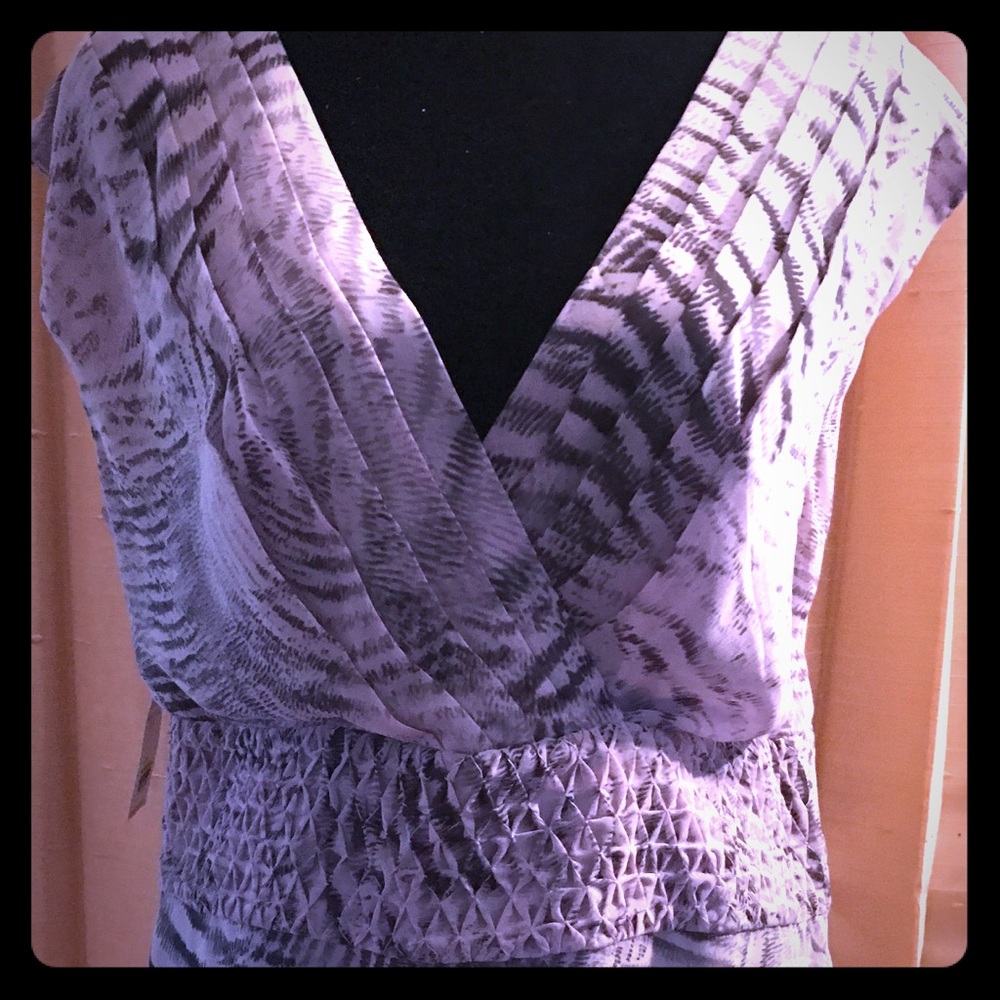 Banana Republic mauve and grey blouse Sz 14